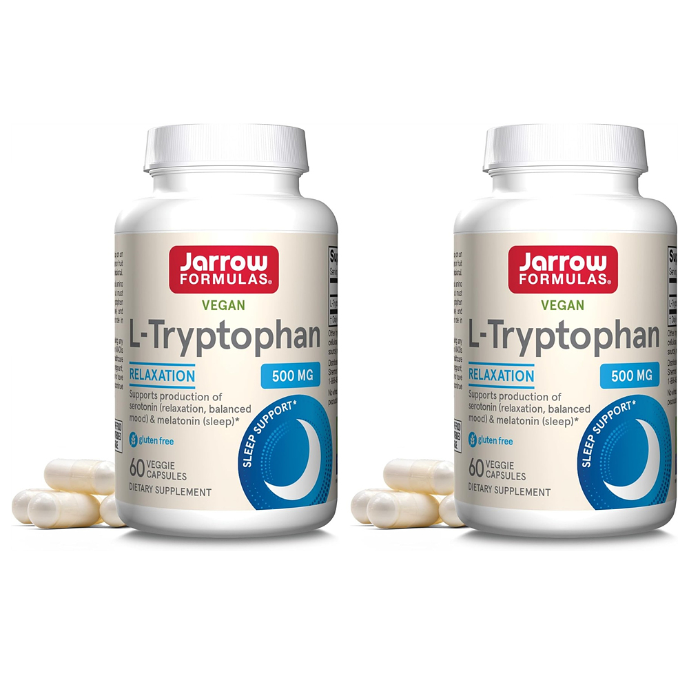 Jarrow Formulas L-Tryptophan 자로우 포뮬러스 L-<b>트립</b>토한 500mg 60베지캡슐 2팩