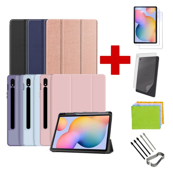 갤럭시탭 S6 라이트 펜수납 북커버 케이스+유리 SM-P610 P615 Lite 삼성 10.4