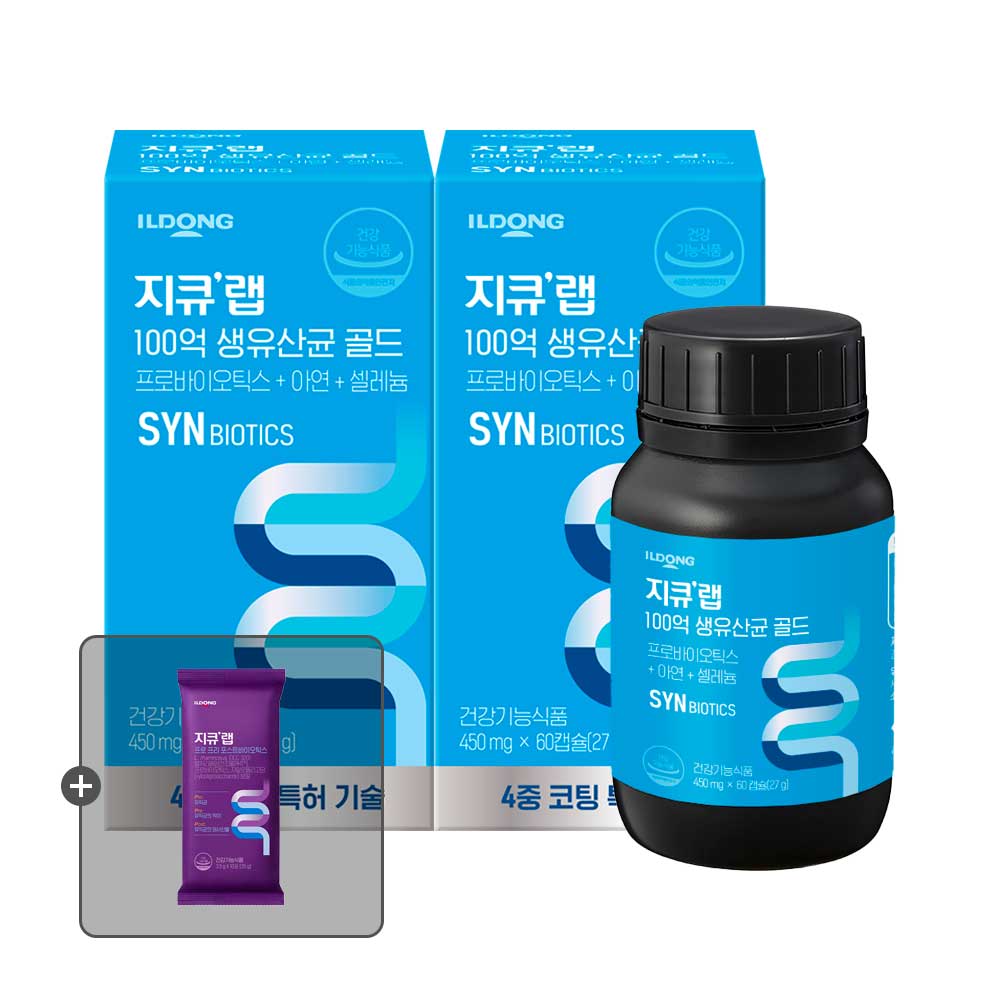 지큐랩 100억 생유산균 골드 60캡슐, 2개