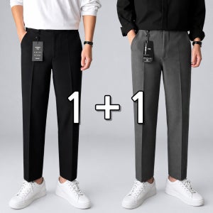 1+1 남자 슬랙스 뒷밴딩 9부 10부 스판 빅사이즈