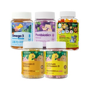 네추럴라이즈 어린이 꾸미 영양제 멀티 비타민 칼슘 아연 오메가3 유산균 젤리 5종 택1