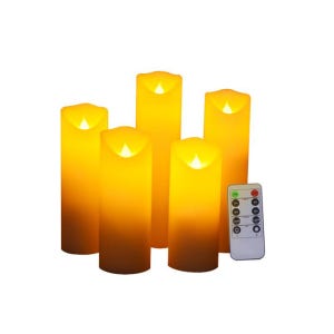 머레이 LED 촛불 양초 캔들 흔들리는 리얼 전자 초 건전지 조명 무드등 5개 세트