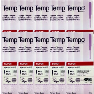 동아제약 템포 슈퍼 100p 삽입형 체내형 생리대 순면 탐폰