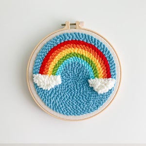 무지개 펀치니들 키트 DIY 자수 수틀 세트