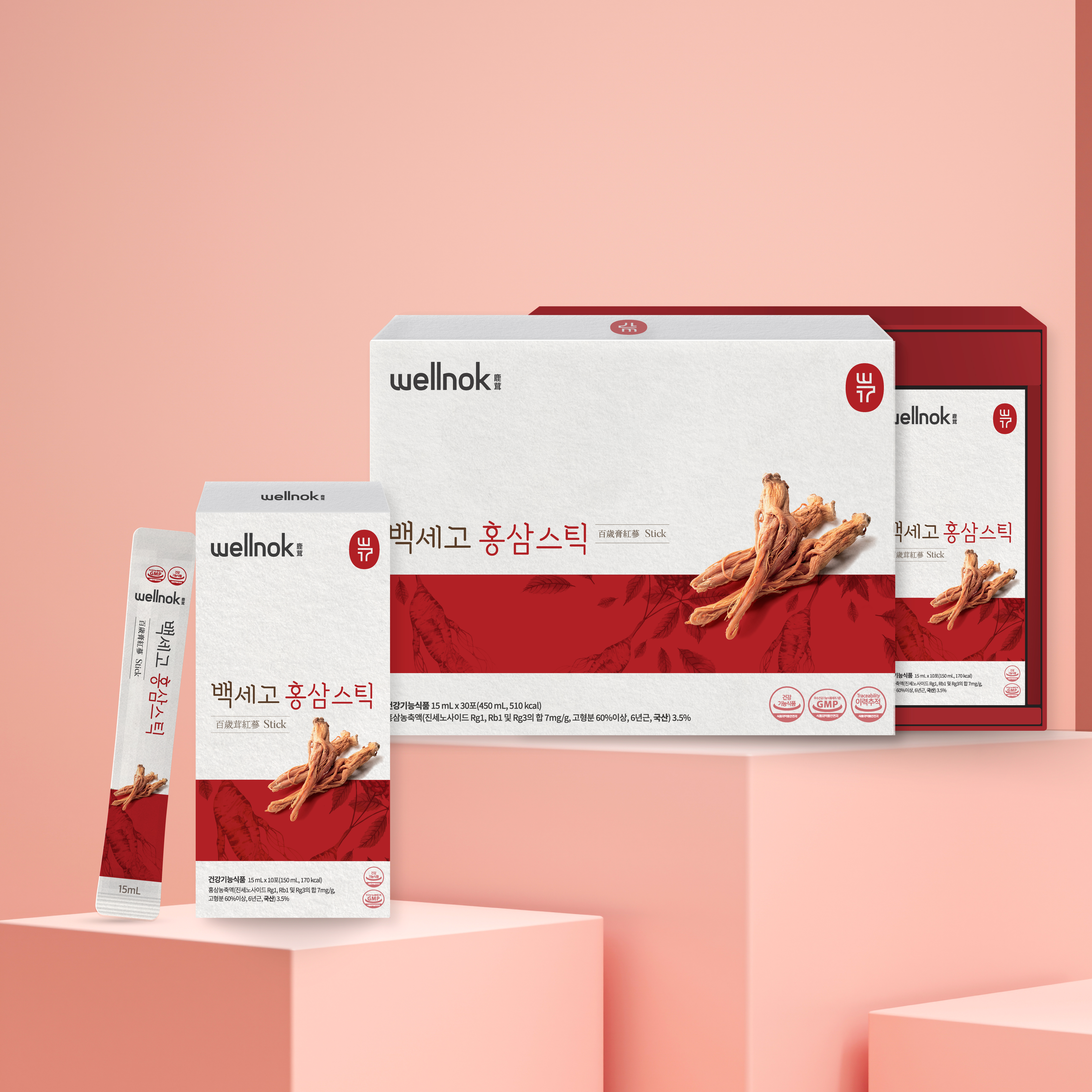 전병태 <b>웰녹</b> 녹용 홍삼 스틱 진액 녹용 즙 프리미엄 30포 15g, 30개