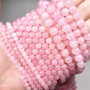 비즈공예 장미수정 (로즈쿼츠) 4mm 팔찌만들기 비드 재료 원석비즈 부자재 beads