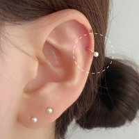 14k, 10k 초미니 진주 원터치 링 금 귀걸이 골드 이어링 (2.5mm) 2color