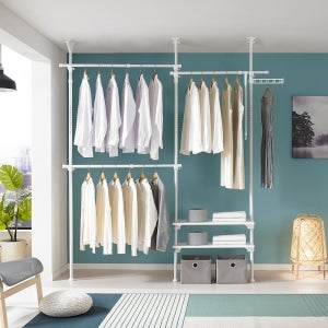 이지온 튼튼한 EO305MG 5단 고정식 옷방 작은방 드레스룸 옷걸이 행거