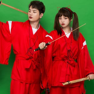 이누야샤 옷 불쥐옷 반요복 반티 세트 졸사 졸업사진 축제 코스프레 할로윈 파티