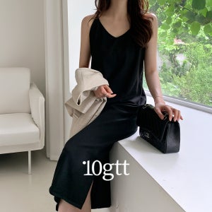 [자체제작] 여름 뷔스티에 끈나시 니트 롱 원피스 휴양지 OPS250