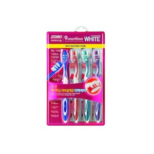 2080 9모션 화이트 칫솔 미세모 4입