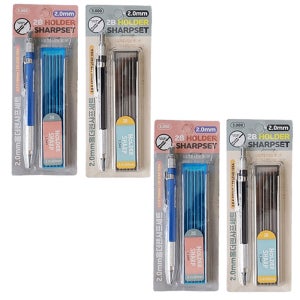 2.0 은장 홀더펜 홀더 제도 샤프 +2B 전용 샤프심 4개 세트