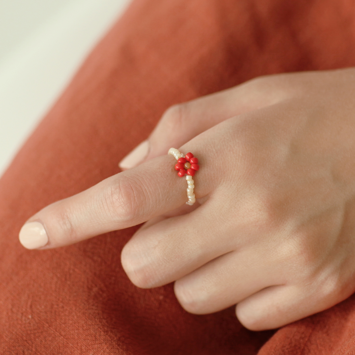 [2+1] 비즈반지 원석반지 동백반지