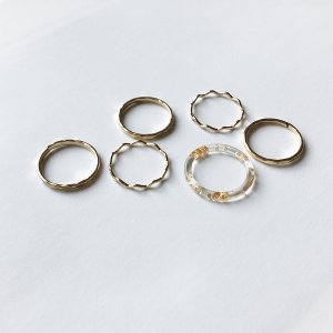 골드 호마이카 레이어링 반지 세트 6set 레이어드링 투명 웨이브