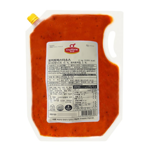 쉐프원 토마토 파스타 소스 2kg 청정원 업소용 대용량 스파게티
