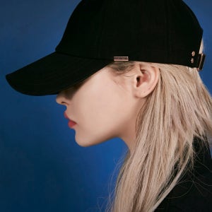 로즈 골드 더블링크 오버핏 볼캡 블랙