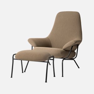 [HEM] Hai Chair + Ottoman (Melange Liquorice) 라운지체어 세트