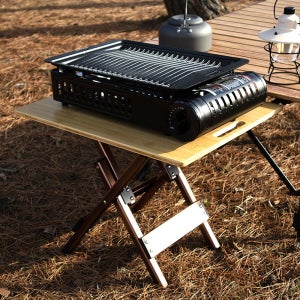 팔마스 버너테이블 미니 사이드테이블 캠핑보조테이블 쿨러스탠드 우드 원액션 뱀부