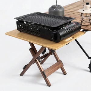 팔마스 버너테이블 미니 사이드테이블 캠핑보조 쿨러스탠드 우드 원액션 뱀부