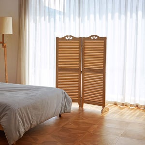 카페 인테리어 공간분리 가리개 올 갤러리 미니 2단 접이식 칸막이 원목 파티션 2color