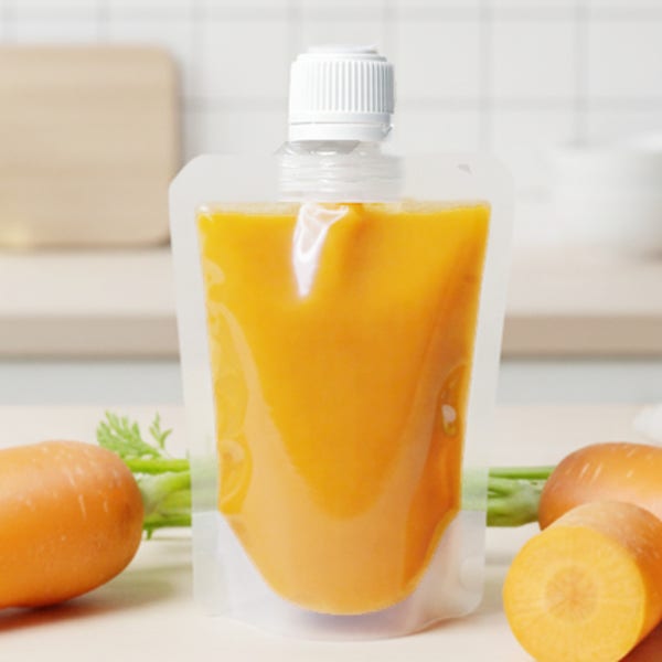 스파우트파우치 큰뚜껑 선식 국산 보관용기 주스팩 (18파이) -100ml -50매 투명