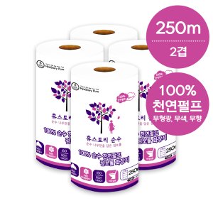 [휴스토리]100%천연펄프 순수 점보롤250 2겹x250Mx4롤x4팩, 16롤/티슈몰
