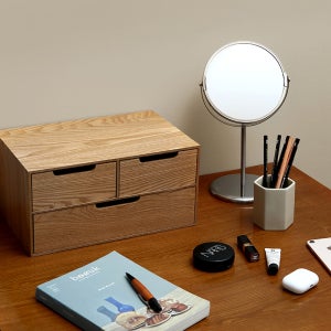 우븐 미니 수납장 주방 틈새 2단 홈카페 가구 원목 정리함 서랍장