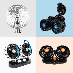 차량용선풍기 메탈카팬 써큘레이터 3D트윈 듀얼흡착 4인치 8인치 클립 집게 12V 24V