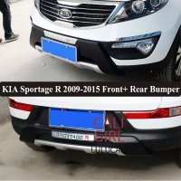 바디킷/ Jioyng fit for kia sportage r 2009-2015 프론트 + 리어 범퍼 디퓨저 범퍼 립 프로텍터 가드 스키드 플레이트 abs 크롬 마감