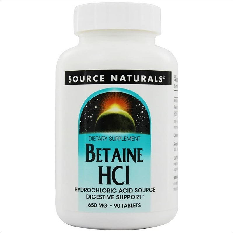 소스네츄럴스 베타인 Betaine HCI 650mg 90정