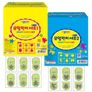 종이나라 모양펀치(대) 6종 세트 1번 26mm 다꾸 꾸미기 놀이 펀칭