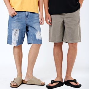비브레이커스 남자 반바지 워싱 청반바지 데님 쇼츠