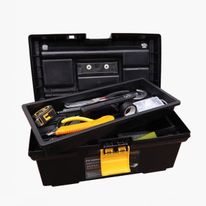 프로메이드 공구함 가정용 다용도 이동식 공구박스 공구통 블랙 특4호 J-4021