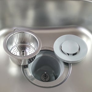 싱크대 음식물탈수기 전용 스텐거름망 속덮개 세트 파세코구형 올스텐망+ABS덮개 탈수형