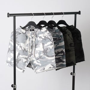 남자 여름 밀리터리 카모 밴딩반바지 (빅사이즈)