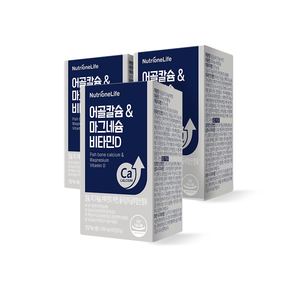 뉴트리원 <b>어골 칼슘 마그네슘</b> <b>비타민D</b> 60캡슐, 3개