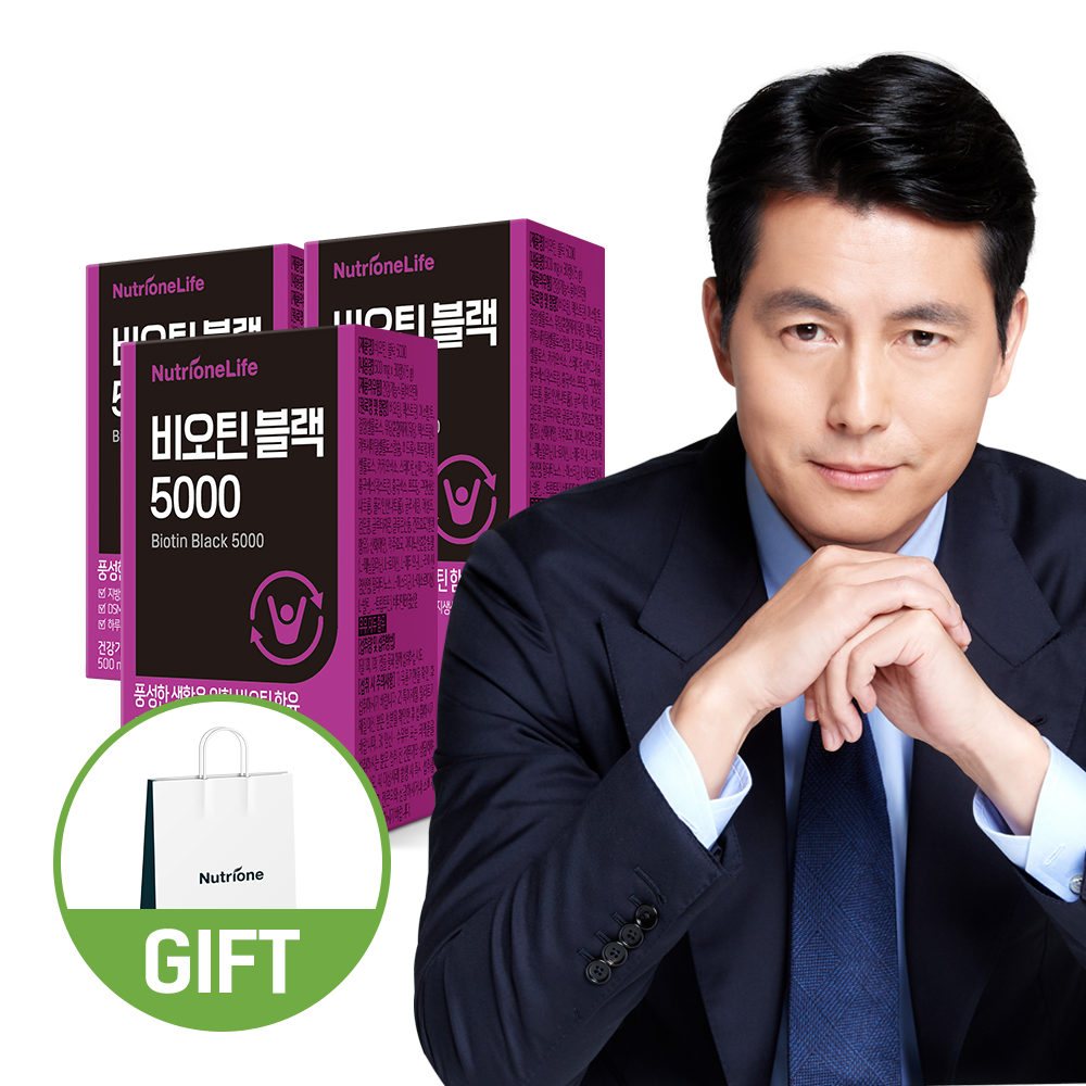 뉴트리원 정우성 <b>비오틴 블랙 5000</b> 30캡슐, 3개