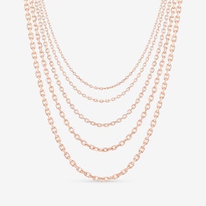 14k 티니 체인(5type) / 기본템 목걸이 펜던트 단독착용 리얼골드 레이어드