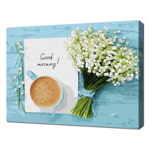 에코솔 셀프페인팅 굿모닝 20색 일러스트 30x40cm 명화 그리기 DIY 숫자유화 취미