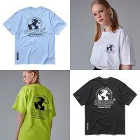 [니어러스] 남여공용 오버핏 스트릿 캐주얼 반팔티 여름 데일리룩 EARTH LOGO OVER TEE