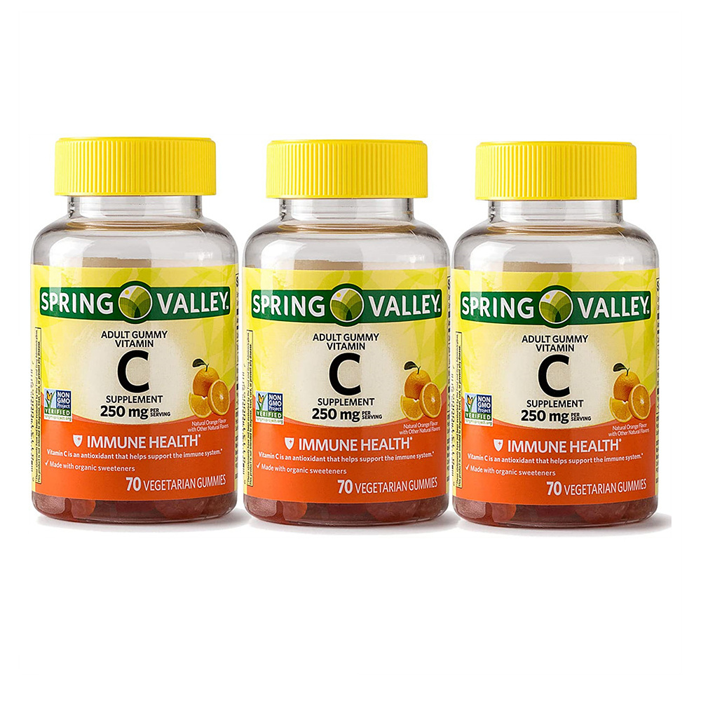 <b>SPRING</b> VALLEY <b>스프링 벨리</b> 구미 <b>비타민C</b> 70정 3개 Adult Gummy <b>Vitamin C</b>250MG Gummies