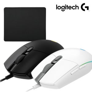 로지텍 G102 2세대 라이트싱크 유선 게이밍 마우스 (벌크 블랙 화이트/마우스패드 포함)