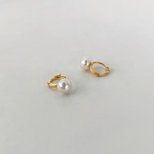 14k 데일리 원터치 링 담수 진주귀걸이