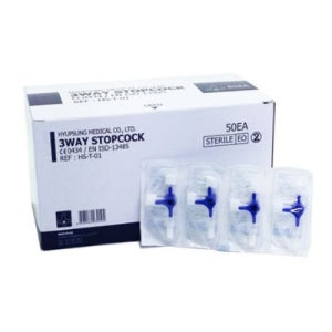 협성 쓰리웨이 스탑콕 50개입 / 3WAY 수액연결커넥터