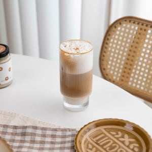 골드림 플리츠 홈카페 데일리 유리컵 라떼 쥬스컵 400ml