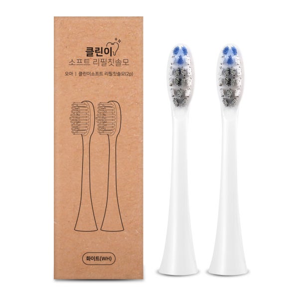 오아 클린이소프트 시리즈 / 클린이스윙 시리즈 / 스윙바스 전용 프리미엄 리필 칫솔모 2p 화이트