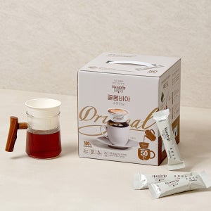 핸드립 드립커피 콜롬비아 수프리모 7gx50개입(분쇄원두+드립퍼)