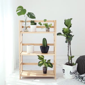 원목 접이식 3단 수납선반 600 화분선반 진열대