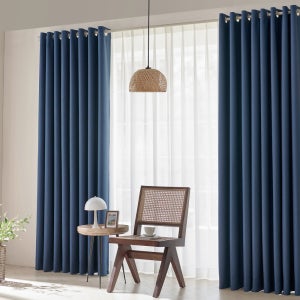 [안방세트] NEW 브라우니 암막커튼 4장+쉬폰 속커튼 5장 SET 핀형(커튼레일2개)