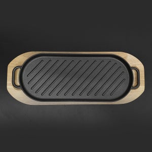 LA 무쇠 BBQ 불판 30cm 주물 IH 모든열원 그릴팬 스테이크 고기 식당 업소용